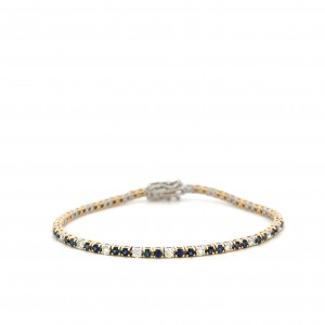 Sapphire and Diamond Line Bracelet