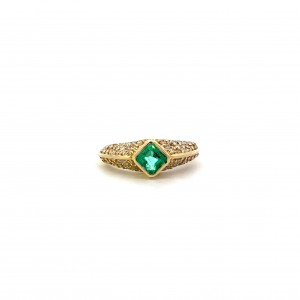 Estate Emerald and Diamond Ring