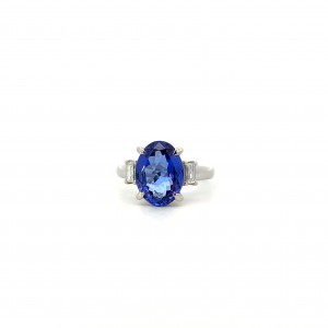 Estate Tanzanite and Diamond Ring