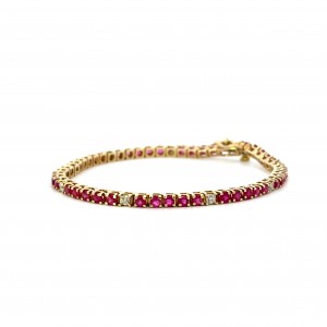 Estate Ruby and Diamond Bracelet