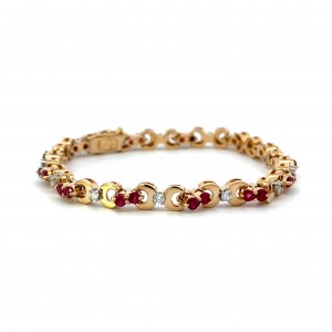 Estate Ruby and Diamond Bracelet