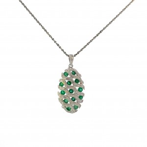 Estate Emerald and Diamond Pendant