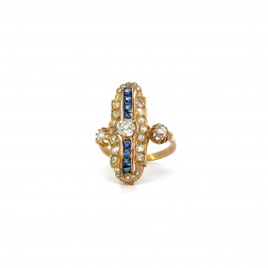 Estate Sapphire & Diamond Ring