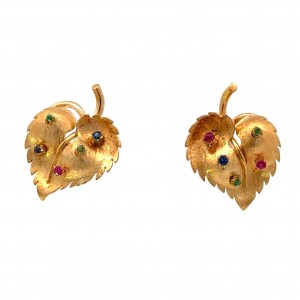 Estate Leaf Earrings