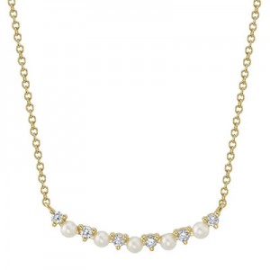 Pearl Cultured / Diamond  Necklace