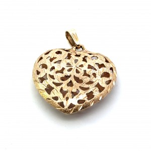 Estate Filigree Heart Pendant