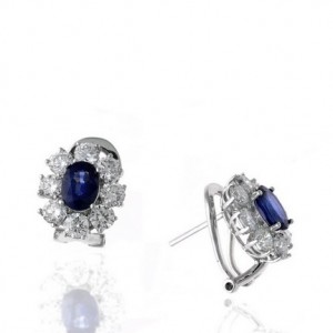 Sapphirel  Diamond Earrings