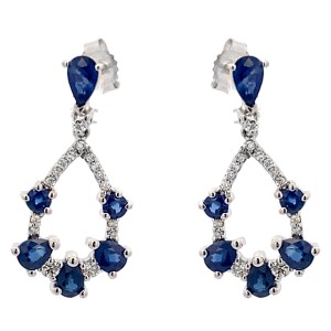 Sapphire Diamond Dangle Earrings