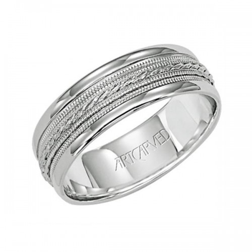 Men's Gold Detailed Wedding Band