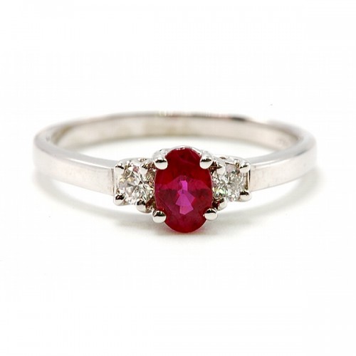 Oval Ruby & Diamond Ring