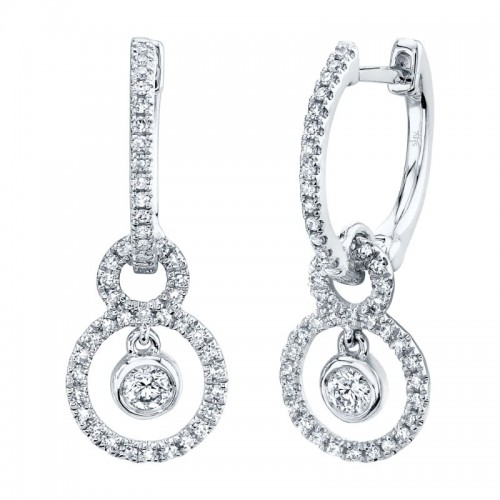 SHY Creation Diamond Circle Huggie Earrings