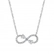 Lady's White 14 Karati Infinity Pendant Necklave With 0.22Tw Round Diamonds