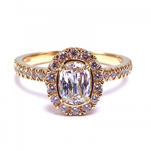 Oval Crisscut Diamond Engagement Ring