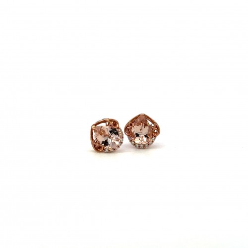 Morganite and Diamond Earrings