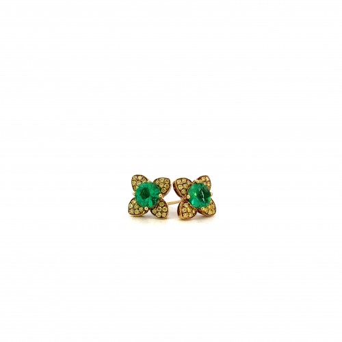 Emerald and Diamond Earrings