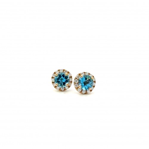 Swiss Topaz and Diamond Earrings