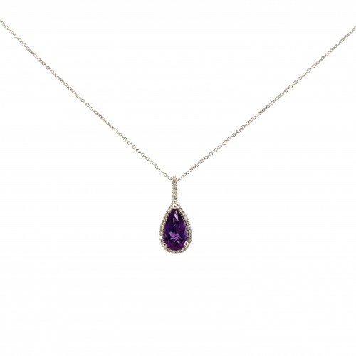 Amethyst/ Diamond Pendant