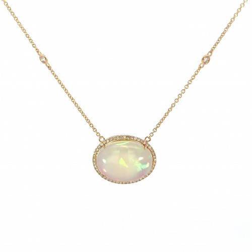 Opal and Diamond Necklace