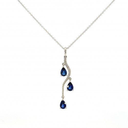 Simon G. Sapphire and Diamond Necklace