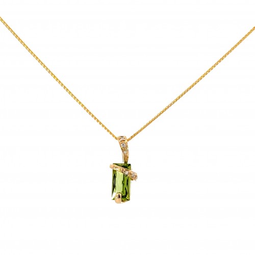 Peridot & Diamond Pendant