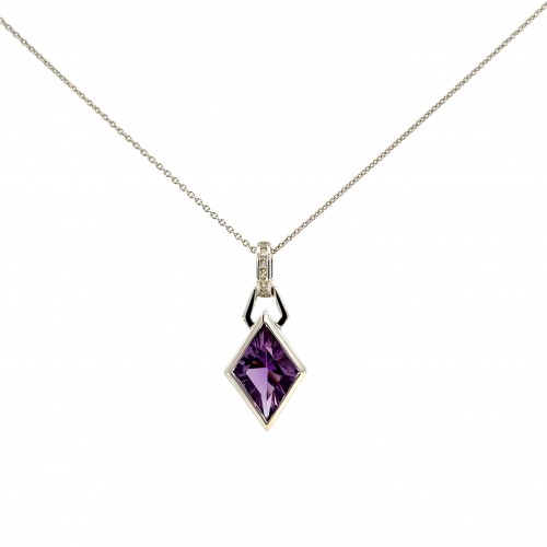 Amethyst and Diamond Pendant