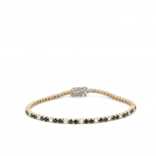 Sapphire and Diamond Line Bracelet