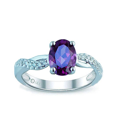 Amethyst & Diamond Ring