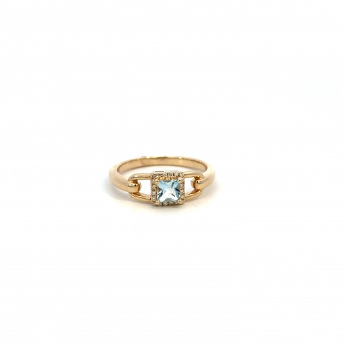 Aquamarine & Diamond Ring