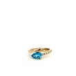 Swiss Blue Topaz & Diamond Ring