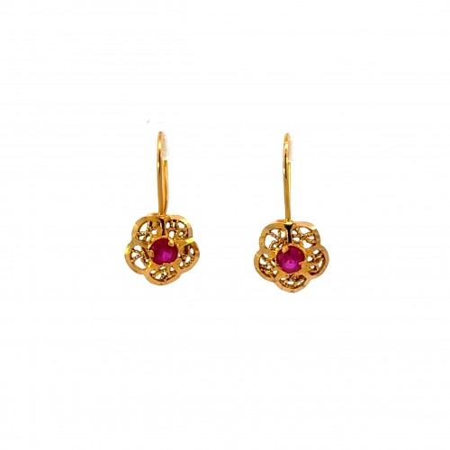 Estate Red Spinel Earrings