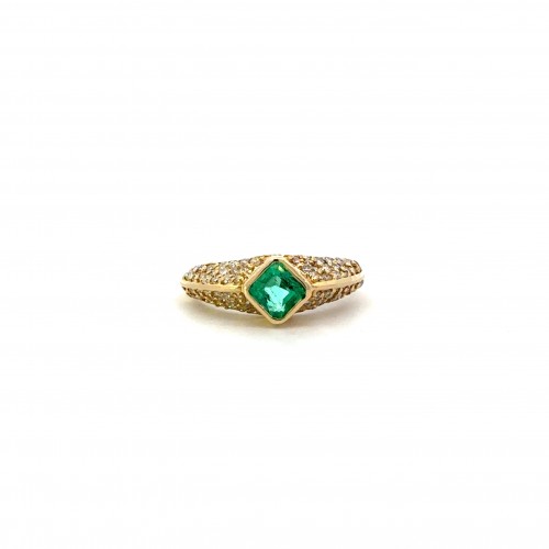 Estate Emerald and Diamond Ring