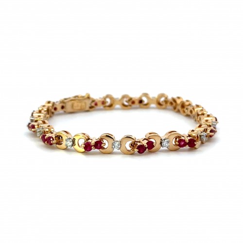 Estate Ruby and Diamond Bracelet