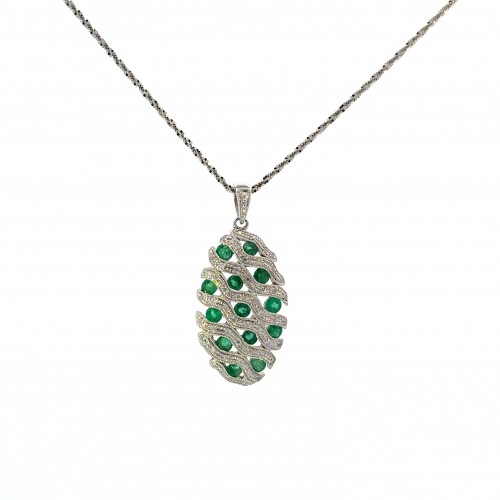 Estate Emerald and Diamond Pendant