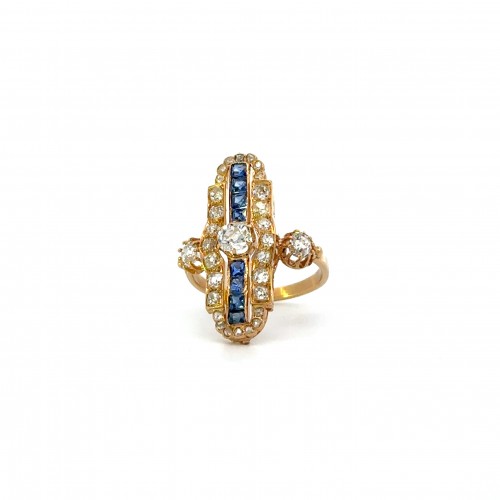 Estate Sapphire & Diamond Ring