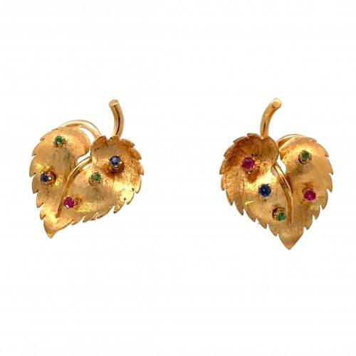 Estate Leaf Earrings