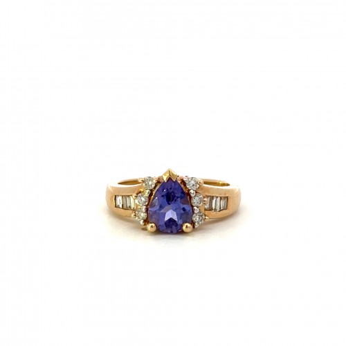 Estate Tanzanite and Diamond Ring