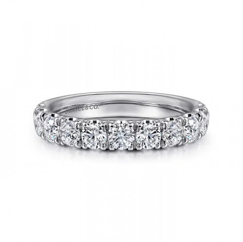 French Pave Diamond Wedding Band