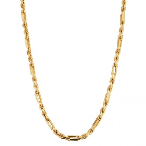 Semisolid Baguette-Rope Chain