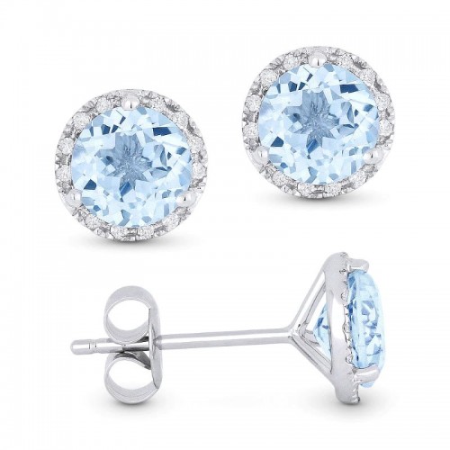 Aquamarine & Diamond Earrings