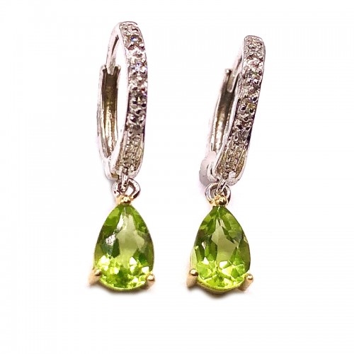 Peridot & Diamond Earrings