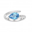 Swiss Blue Topaz & Diamond Ring