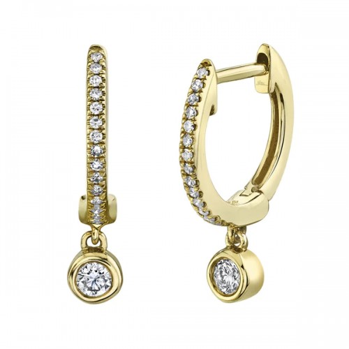 Diamond Bezel Huggie Earrings