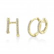 Diamond Double Huggie Earrings