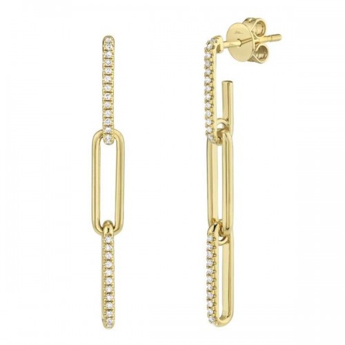 Diamond PaperClip Link Earrings