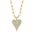 Diamond Heart Paperclip Necklace