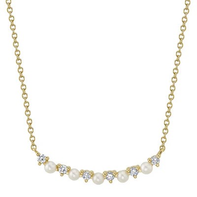 Pearl Cultured / Diamond  Necklace