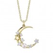 Pearl Crescent Moon & Star Necklace