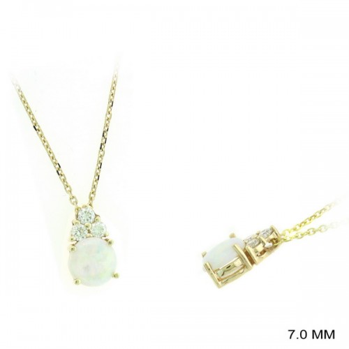 Opal Diamond Bail Pendant