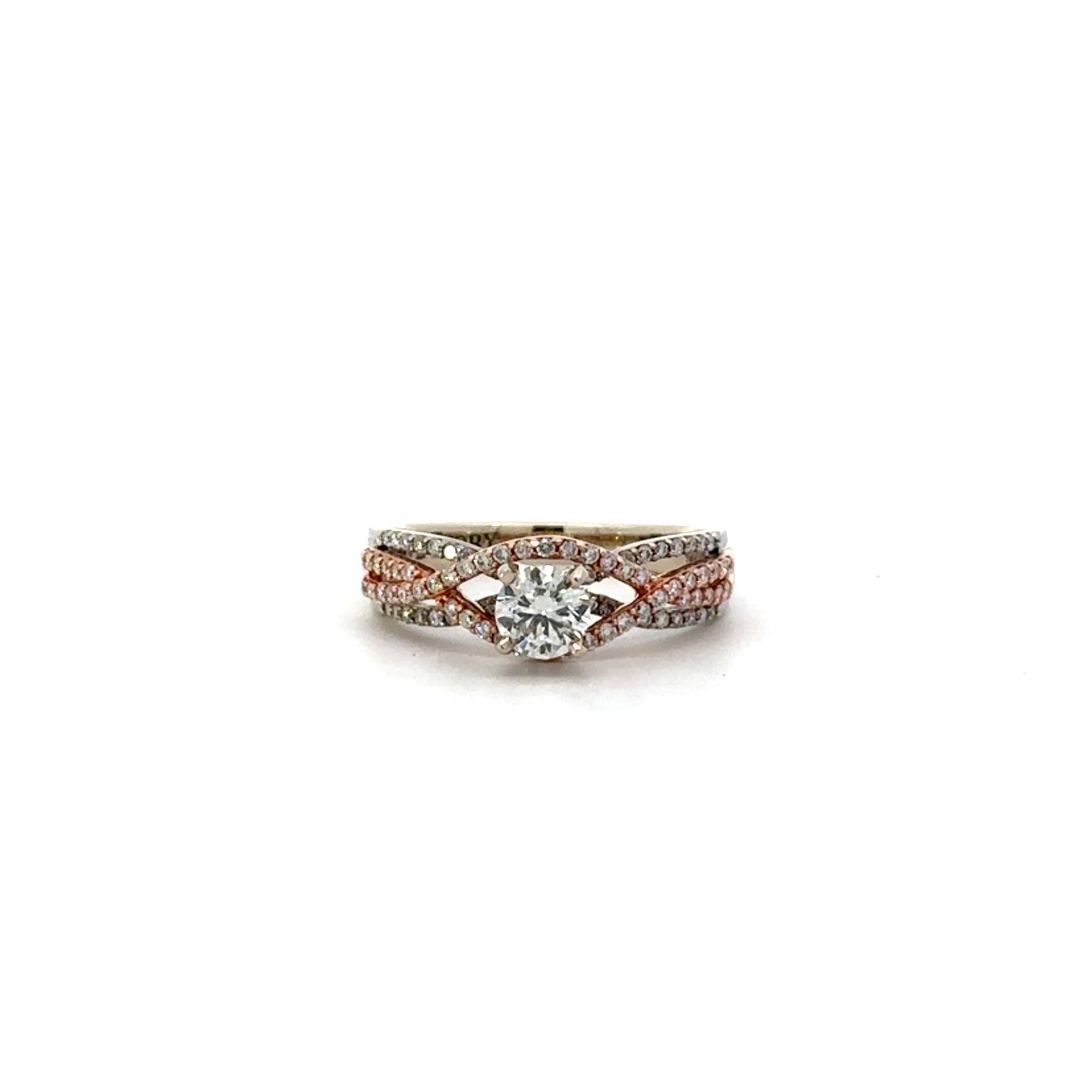 Round Diamond Woven Engagement Ring