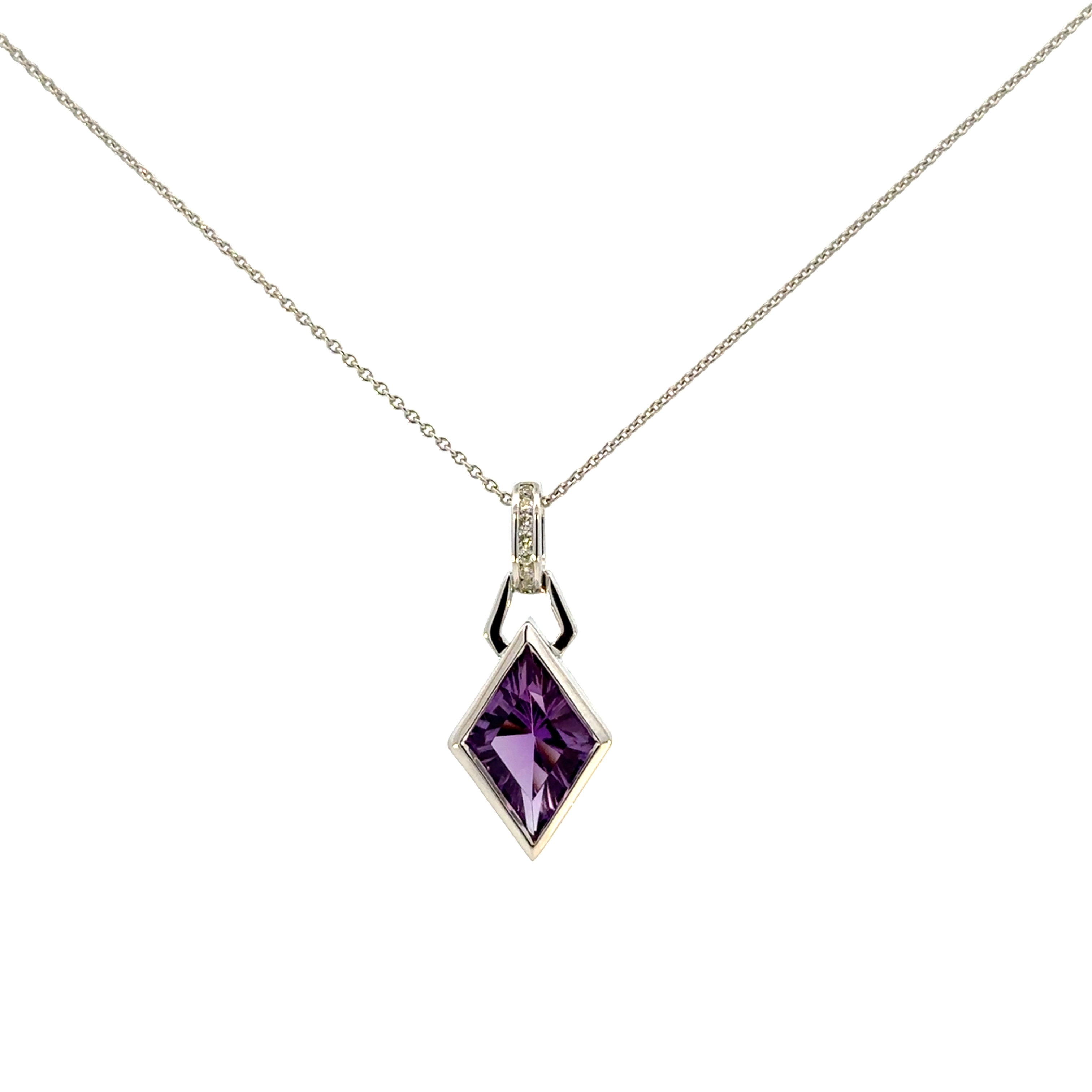 Amethyst and Diamond Pendant